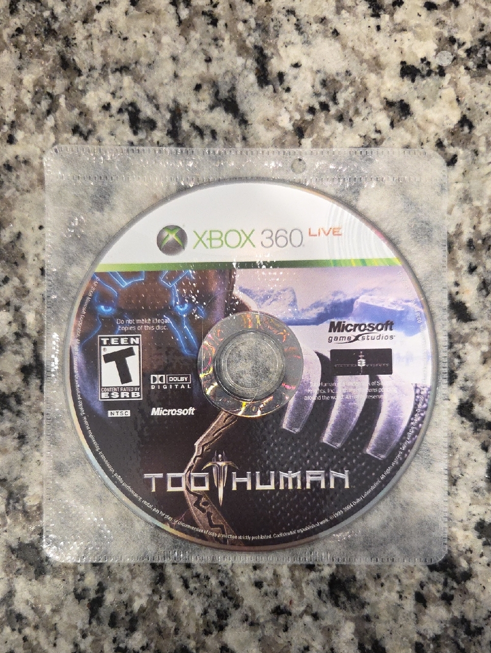 Too Human Xbox 360 Game Disc - NO CASE